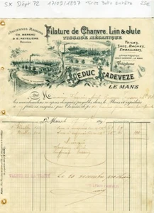 Dépt 72 - Le Mans - Très Belle Entête d'une Filature & Tissage du 17/09/1897 - Picture 1 of 1