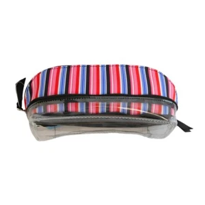 Nine To Nine double compartment organizer/makeup case multicolored stripe - Picture 1 of 1