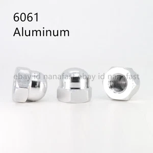 Aluminum 6061 Hex Cap Nuts Hex Acorn Nuts M3 M4 M5 M6 M8 M10 - Picture 1 of 12