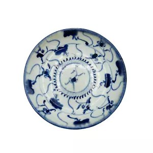 Antique Ming Dynasty Porcelain Dish Plate Chinese Blue Saucer 5.75" - Picture 1 of 6