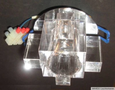 Glas Kristall Glaskristall Einbaulampe Einbauleuchte Einbaustrahler Kreuz 12V G4 - Bild 1 von 4