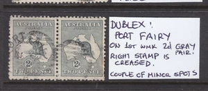 POSTMARK: PORT FAIRY DUPLEX "6" ON 2d 1ST WMK ROO PAIR - Picture 1 of 1