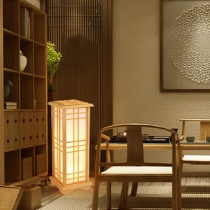 Chinesische Holz Stehlampe Standleuchte Bodenlampe Lampen LED Wohnzimmer Licht - Bild 1 von 12