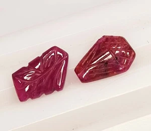 5.65Ct Natural Mozambique Ruby Top Quality Handmade Carved Set Gemstone - Picture 1 of 6