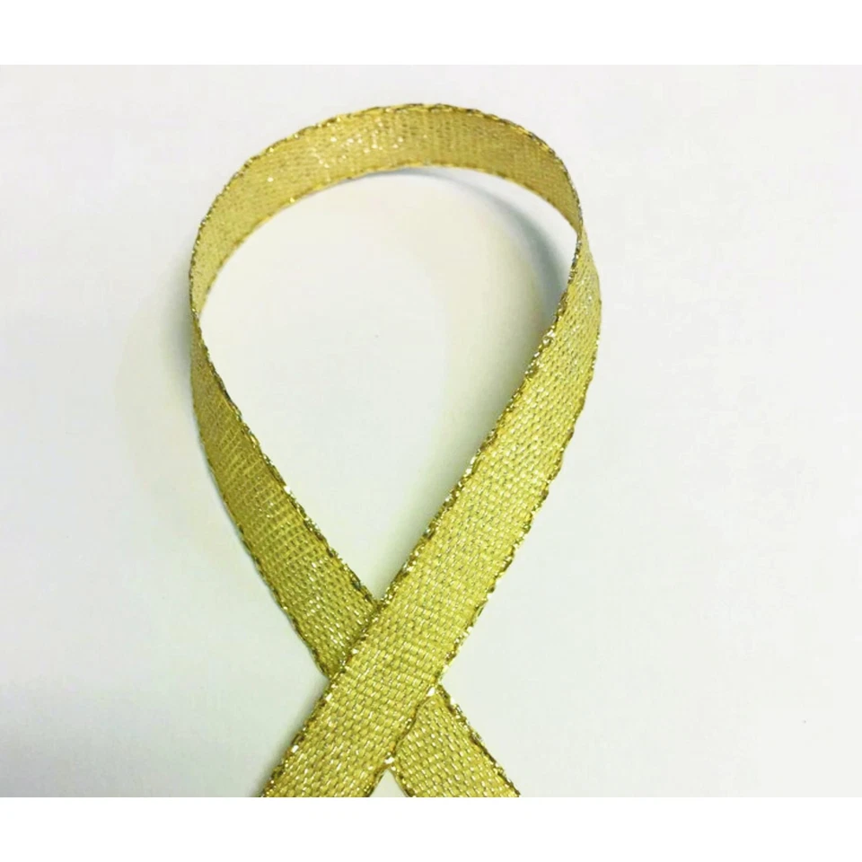 5/8" Wide Gold Metallic Woven Edged Ribbon - 10 Yards (sch66201-16) - Image 1 of 1