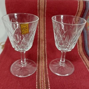 Vintage VMC REIMS Frankreich Kristall Cordial Gläser - 2er Set - 3,5" hoch Miniatur - Bild 1 von 9