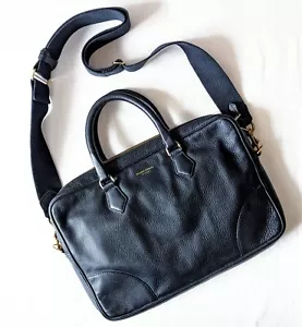 Deadly Ponies Zorro Briefcase Black Leather Laptop Bag - Picture 1 of 20
