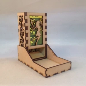 Fairy Dice Tower and Tray Neon Green Acrylic Window COMPACT DESIGN Laser Cut - Picture 1 of 6