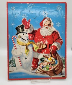 VINTAGE WHITMAN VERLAG RAHMENPUZZLE - WEIHNACHTSMANN MIT SCHNEEMANN! - Bild 1 von 13