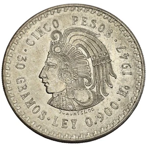 MEXICO. 5 PESOS. 1947. - Picture 1 of 2