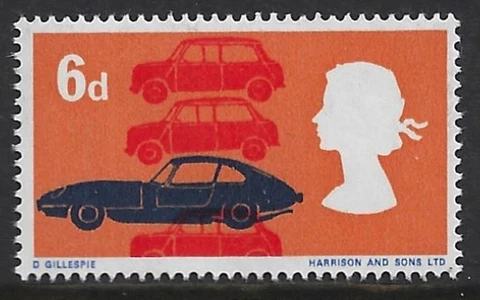 E-Type Jag on 1966 stamp Cover