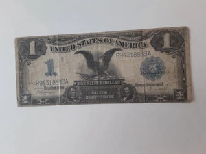 1899 Black Eagle One Dollar Bill Silver Certificate Large Note R94318863A - Picture 1 of 12