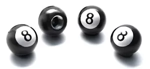 Ventilkappen Set 8 Ball Kugel Black Schwarz eight für Harley Bike Auto Universal - Bild 1 von 1