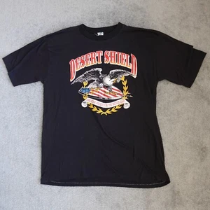 Vintage Desert Shield Shirt Mens XL Black Graphic Tee Single Stitch Made USA 90s - Picture 1 of 7
