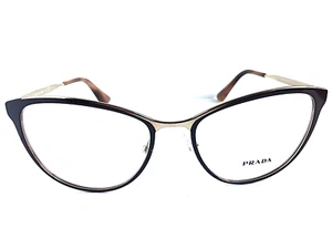 PRADA VPR 5T5 DHO-1O1 52mm Brown Cats Eye Women Eyeglasses Frame - Picture 1 of 11