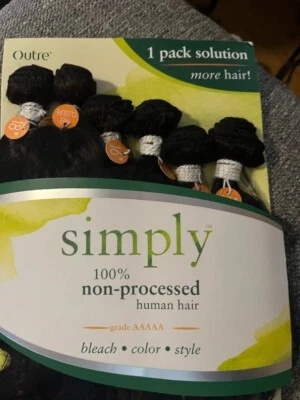 Удлинитель волос «18 дюймов» наружный 100% необработанные человеческие волосы просто идеальный 7 -  - Изображение 1 из 3