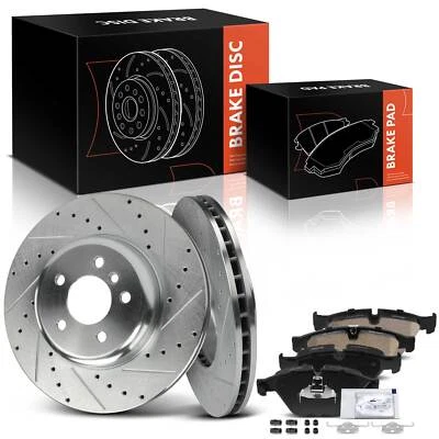 6x rotores dianteiros perfurados e pastilha de freio de cerâmica para BMW F10 535i 2011-2016 535d 640i - Imagem 1 de 4