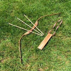 Holz Bogen Kinder Bögen Und Pfeile Mit 3 Sicherheit Pfeil Köcher Arm Schutz Set - Bild 1 von 15