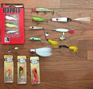 16 Fishing Lures - New & Used - Rapala, Jensen, Sosin, Seatex, Halco + 7 Misc. - Picture 1 of 12