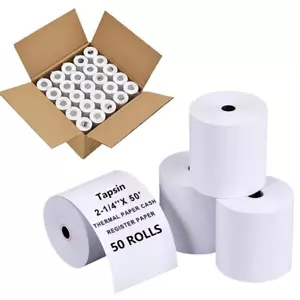 58mm Thermal Receipt Paper Rolls (2-1/4'' x 50') – 50 Rolls, Premium POS Printer - Picture 1 of 7
