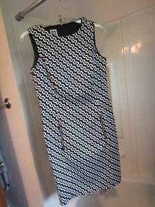 NWOT women's sleeveless A-line dress Anne Klein Size 4 black/white colors - Picture 1 of 14