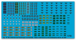 Peddinghaus Decals 1/16 1857 Uniformabzeichen der Panzertruppe und Generäle - Bild 1 von 1