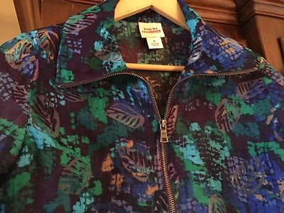 EUC Ruby Rd. FAVORITES Rayon/Nylon Zip Front Lightweight Jacket Size 6 SMALL - Image 1 of 4