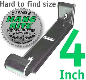 4" inch Hidden Gutter Hangers Bracket with clip .060 thick with or w/out Screw - Picture 1 of 5