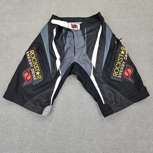 Rockstar Energy Shorts MSR Motocross Black Bold Logos Ratchet Mens Size 28 - Picture 1 of 15