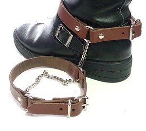 CORREAS DE BOTAS LISAS DE CUERO REAL-3 COLORES--MARRÓN-BRONCEADO-NEGRO - Imagen 1 de 4