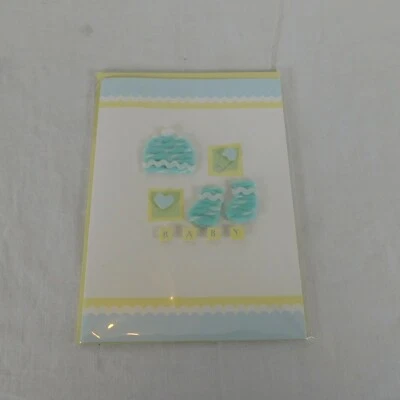 Paper Magic Group New Baby Greeting Card Hat Mittens Heart Pin With Envelope - Image 1 of 4