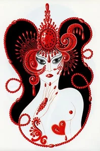 Erte The Precious Stones Series RUBY Art Deco moda diseño arte impresión 1978 - Imagen 1 de 3