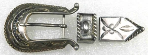 NATIVE AMERICAN STERLING Stamped HANDMADE Vintage 3 Pcs Women RANGER SET Estate - Picture 1 of 2