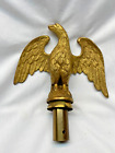Vintage Heavy Brass American Eagle Spread Wing Flag Finial Pole Topper