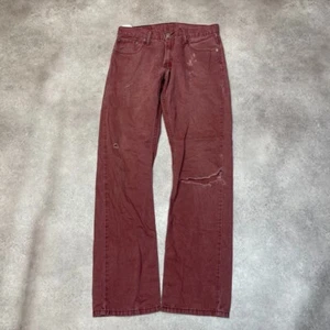 Levis Denim Jeans Mens 30" Baggy Relaxed Fit USA Vintage Trousers, Burgundy - Picture 1 of 11