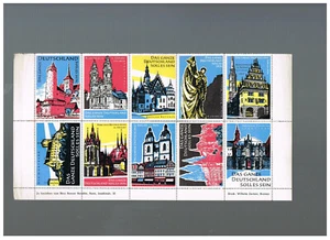 1 Bogen (10) Reklamemarken "Das ganze Deutschland..." BRD/DDR  Grenze Ostalgie - Bild 1 von 2