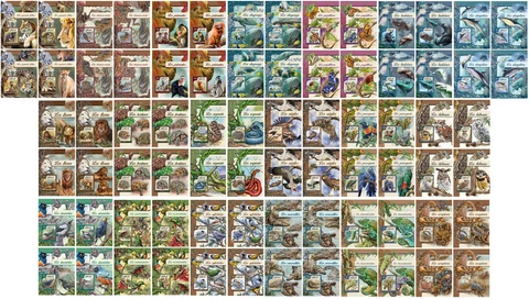 Wild Animals of the World long set 76 s/s MNH stamp collection FREE SHIP #CNA129 Cover