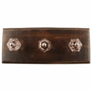 Handmade Wooden Hexagon Cut Wall Hooks Hangers Holders 10.04 cm, Pink, 1 Piece - Picture 1 of 2