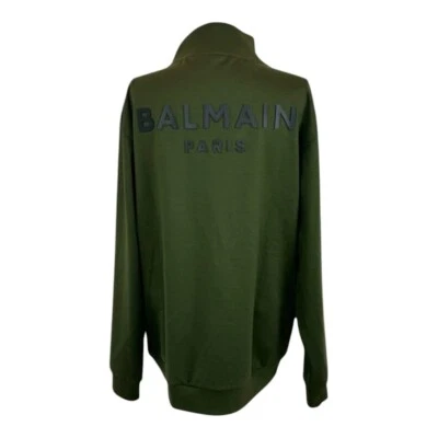 Balmain Zip-Up Sweat Homme Men Sweater Green Size XL - Image 1 of 4