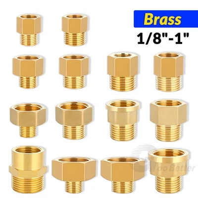 1/8" 1/4" 3/8" 1/2" 3/4" 1" BSP Male to Female Connector Brass Reducing Adaptor - Image 1 of 4