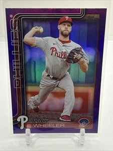 2025 Topps Series 1 Zack Wheeler Purple Rainbow Foil /250 Philadelphia Phillies - Picture 1 of 2
