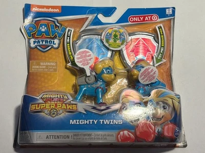 Paw Patrol Mighty Twins Tuck and Ella Super Paws cachorro e insignia ~ ¡¡NUEVO!!! Foto 1 de 4
