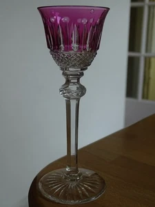 SAINT LOUIS VERRE LIQUEUR CRISTAL TAILLE TOMMY AMETHYSTE ht 13,5 cm signé défaut - Picture 1 of 8