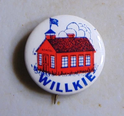 Wendell Willkie 1940 campaña pin botón político Foto 1 de 2