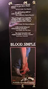 Blood Simple 1984 Original MCA Video Store Movie Poster 12x38 Coen Bros Canadian - Bild 1 von 1