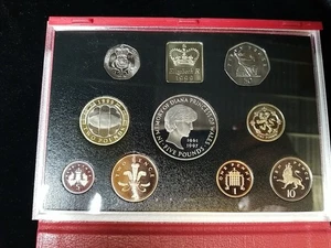 1999 Royal Mint 9 coin Deluxe Proof Set in Case with COA Last coins of century  - Picture 1 of 3