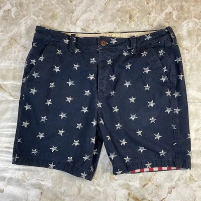 Hollister Mens Navy Star Print Chino Shorts Size 36 - Image 1 of 4