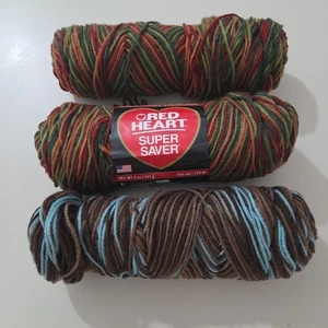 Red Heart Super Saver Yarn Earth & Sky + Fall Skeins Worsted 244 Yds (R5) - Picture 1 of 6