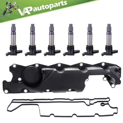 Junta de cubierta de válvula y bobina de encendido 6 piezas para Volvo XC70 XC60 2007-2015 3,0 L 3,2 L Foto 1 de 4