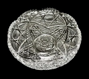 Antique PADEN CITY Clear Blown Glass 8” Salad Serving Bowl Excellent Circa 1910 - Picture 1 of 7